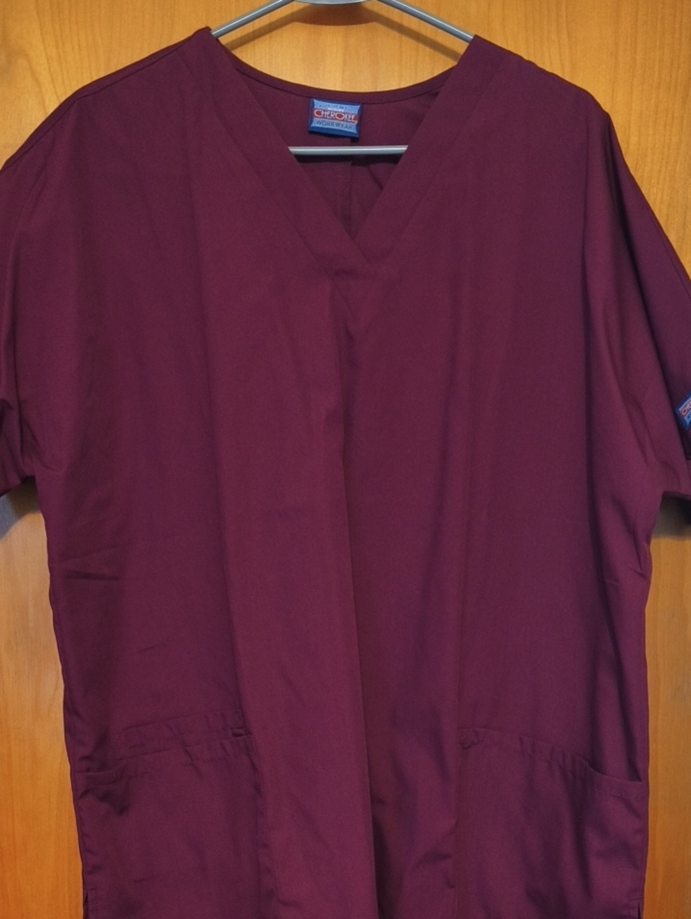 V-Neck Scrub Top - Burgundy